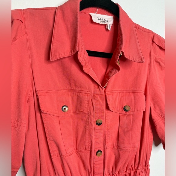 ba&sh - Lincoln Dress - Coral Button-Up mini dress - Picture 5 of 12